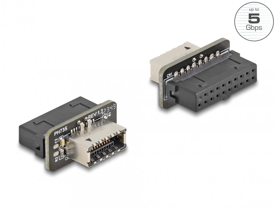 Imagine Adaptor USB 3.2 pin Header la USB Type E Key A M-M, Delock 67238