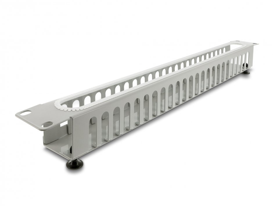 Imagine Panou 19" 1U cu organizare cabluri si protectie la margine Gri, Delock 67278