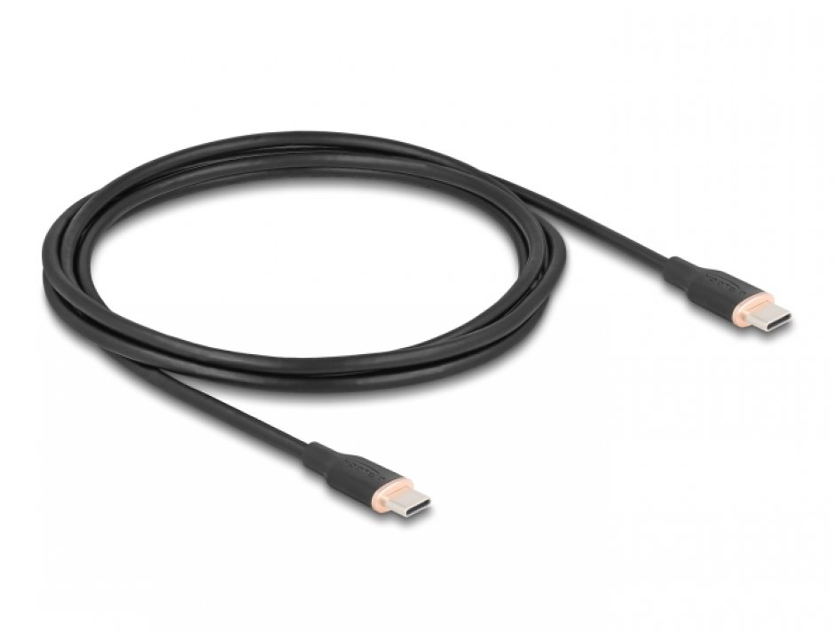 Imagine Cablu USB 2.0 type C la USB type C T-T PD 3.0 60W 2.5m Negru, Delock 81239