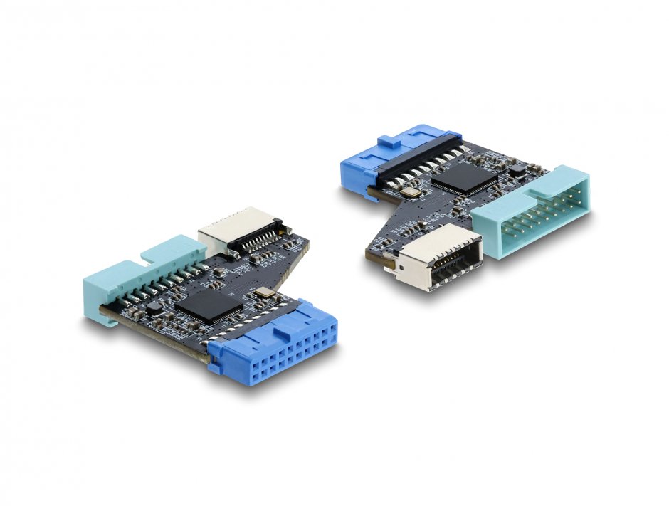 Imagine Adaptor USB 5 Gbps 20 pini header la USB Type E Key A + USB 20 pini header, Delock 67343