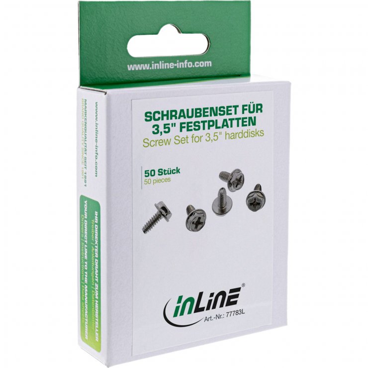 Imagine Set 50 buc surub long version 8mm pentru HDD 3.5", InLine IL77783L