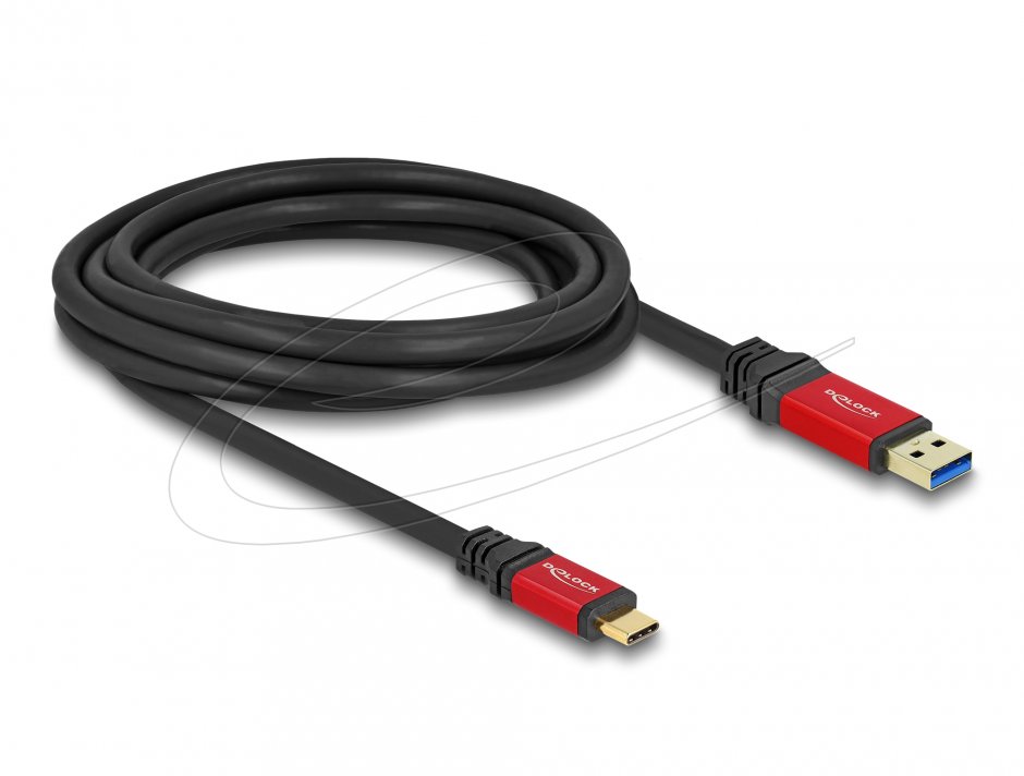 Imagine Cablu USB 3.2-A la USB type C T-T 3m, Delock 80619