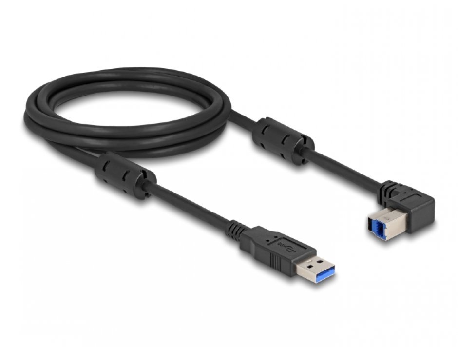 Imagine Cablu USB 3.0-A la USB-B drept/unghi sus 2m, Delock 81105