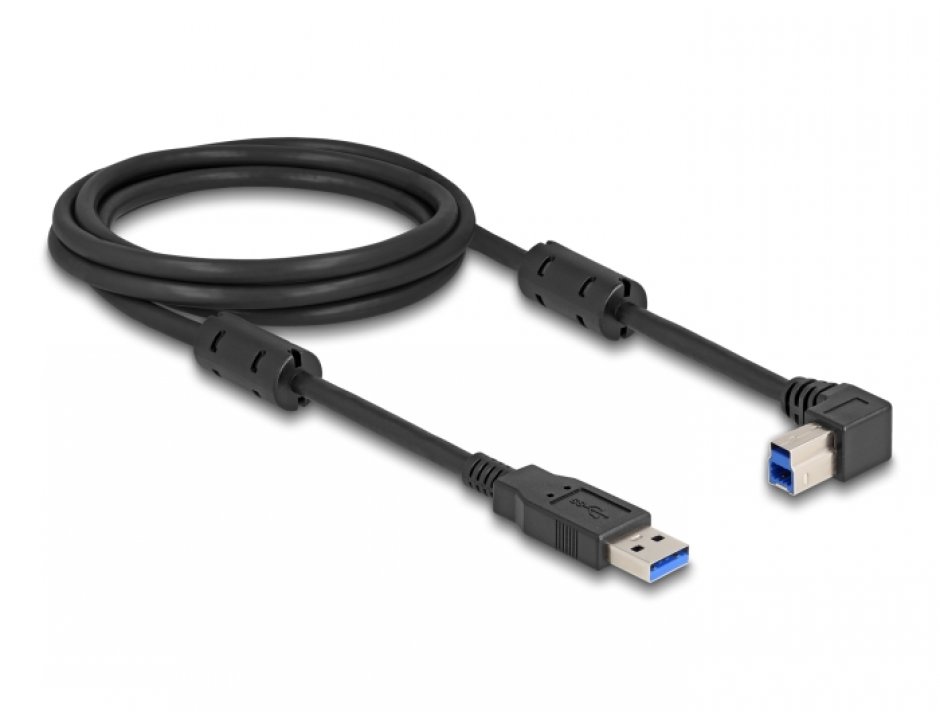 Imagine Cablu USB 3.0-A la USB-B drept/unghi dreapta 2m, Delock 81109