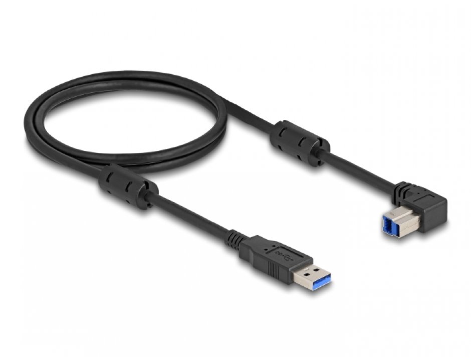 Imagine Cablu USB 3.0-A la USB-B drept/unghi jos 1m, Delock 81112