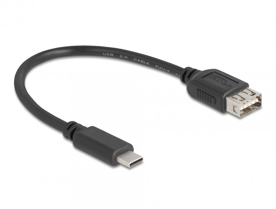 Imagine Cablu USB 2.0 Type C la EASY USB-A T-M 0.2m, Delock 81534