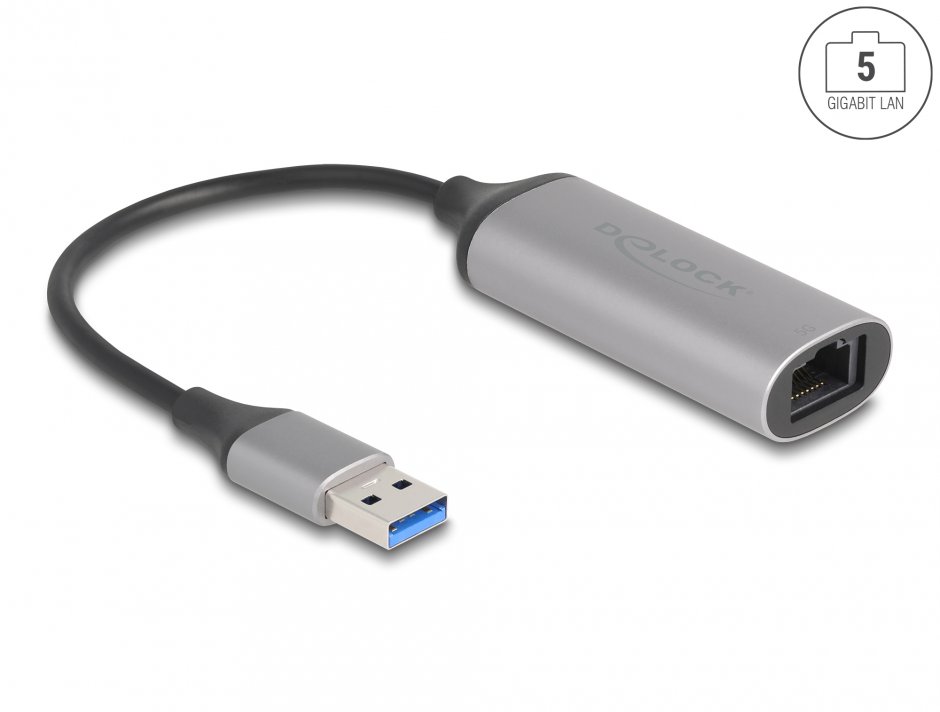 Imagine Adaptor USB-A la 5 Gigabit LAN, Delock 81571