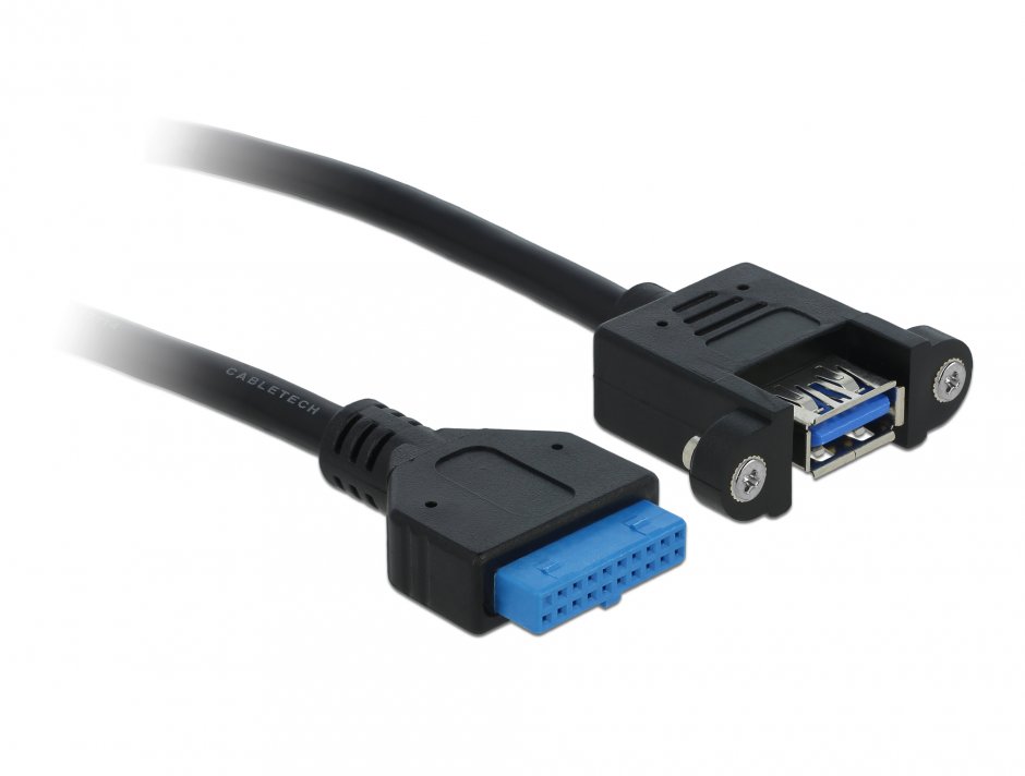 Imagine Cablu USB 3.0 pin header la 1 x USB 3.0-A M-M 0.5m, Delock 83118