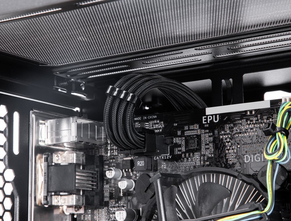 Imagine Set 5 prelungitoare alimentare PSU 24 pini ATX/2 x 4+4 pini EPS/3 x 6+2 pini PCIe brodat 30cm Negru, Delock 84541