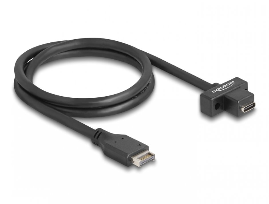 Imagine Cablu USB tip E/Key A 20 pini la USB Type C panel-mount T-M 70cm, Delock 85776