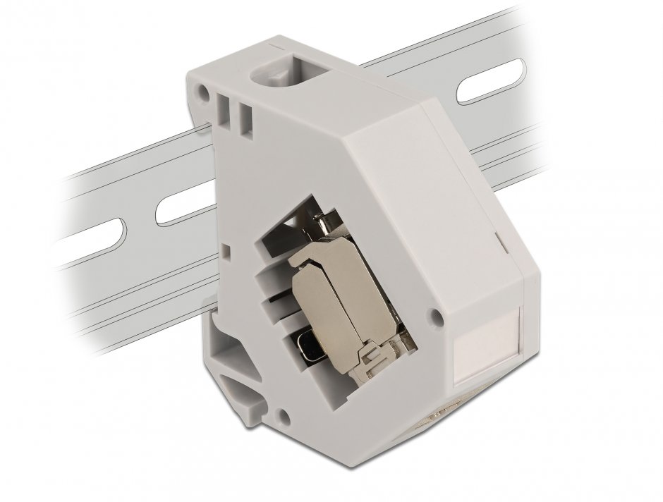Imagine Adaptor pentru sina DIN cu modul Keystone RJ45 Cat.6A LSA, Delock 86014