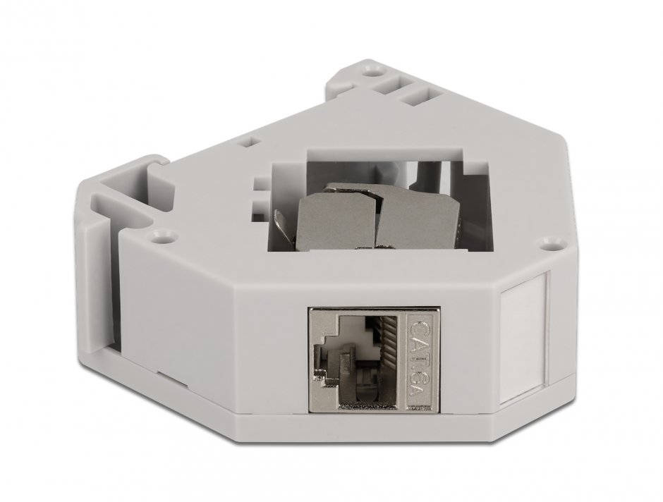 Imagine Adaptor pentru sina DIN cu modul Keystone RJ45 Cat.6A LSA, Delock 86014