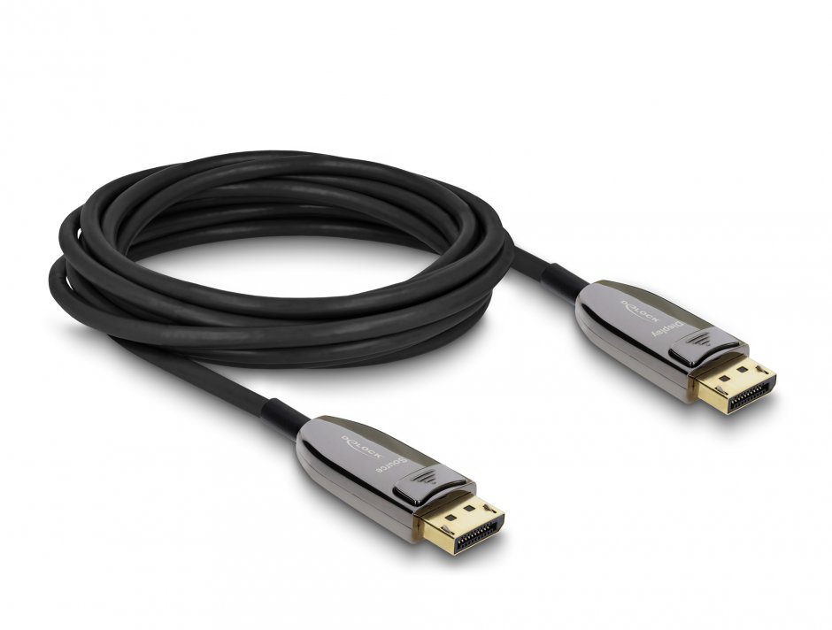 Imagine Cablu activ optic DisplayPort 8K60Hz/4K240Hz 40Gbps cu HDR T-T 5m, Delock 87102