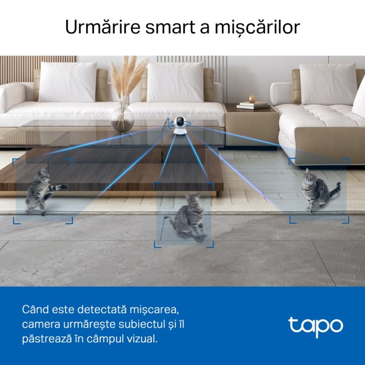 Imagine Camera IP wireless 2K cu microfon si SD card, TP-LINK Tapo C220