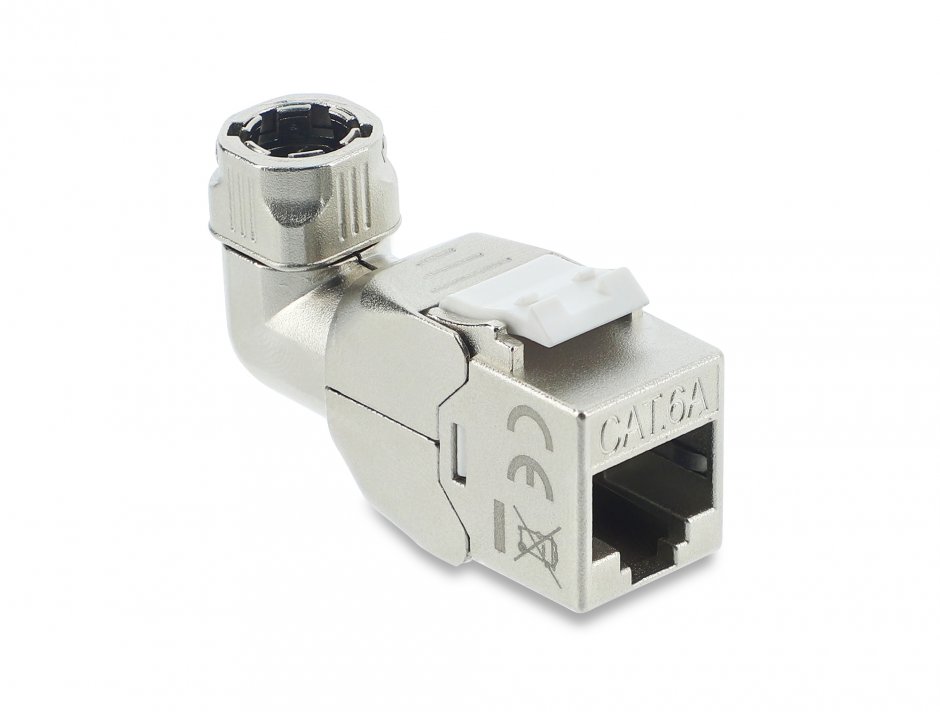 Imagine Modul Keystone RJ45 la LSA Cat.6A toolfree 90° ecranat, Delock 90374