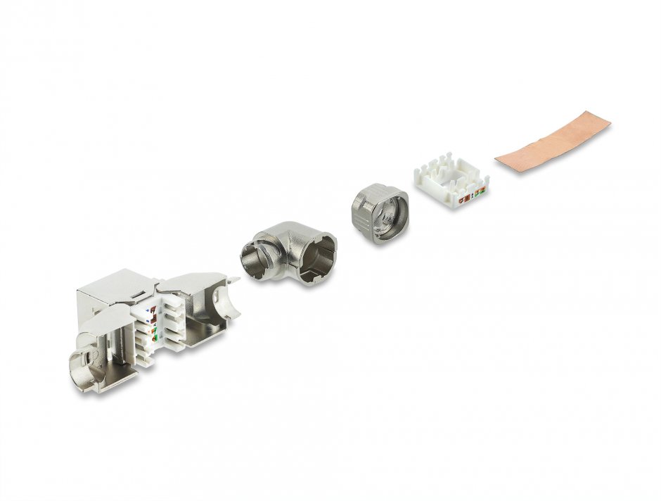 Imagine Modul Keystone RJ45 la LSA Cat.6A toolfree 90° ecranat, Delock 90374