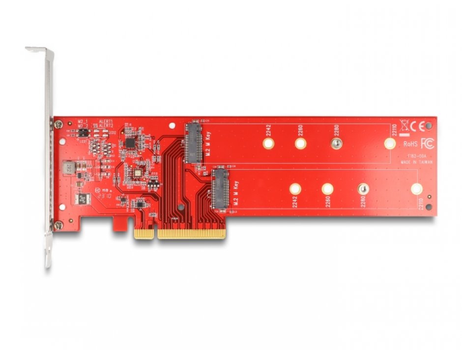 Imagine PCI Express x8 la 2 x NVMe M.2 - Bifurcation LPFF, Delock 90616