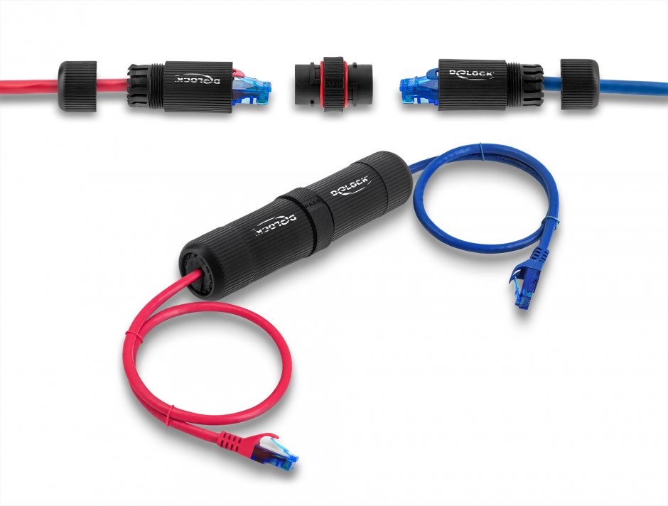 Imagine Cupla de retea RJ45 Cat.6 exterior IP68 waterproof, Delock 90780