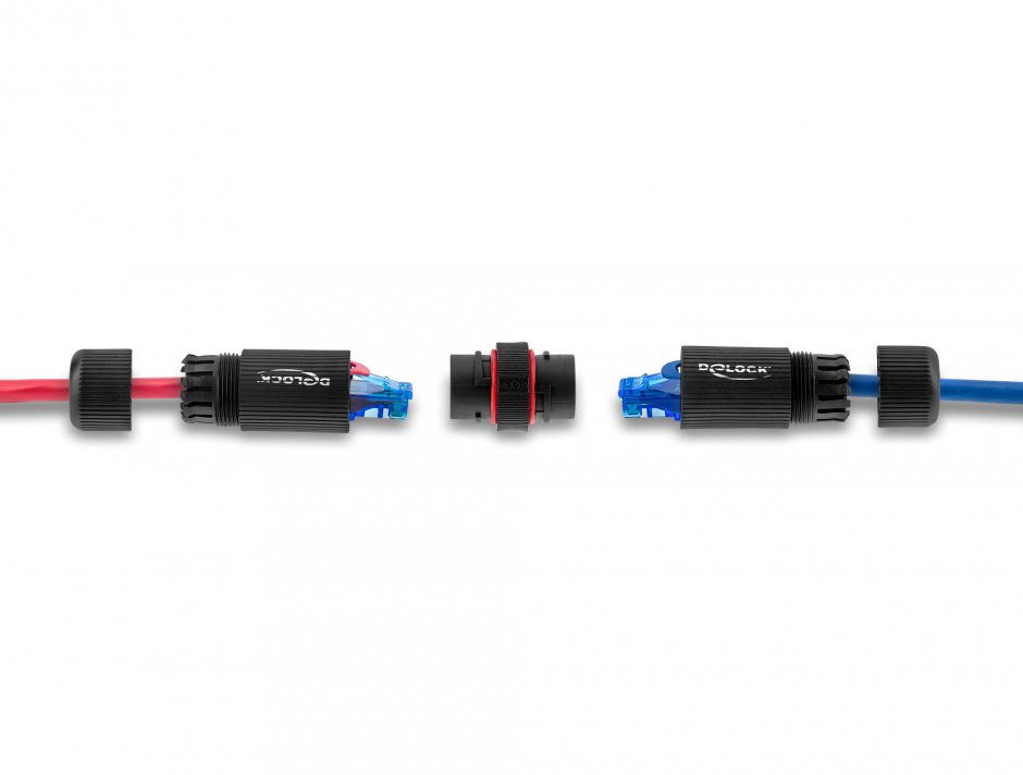 Imagine Cupla de retea RJ45 Cat.6 exterior IP68 waterproof, Delock 90780