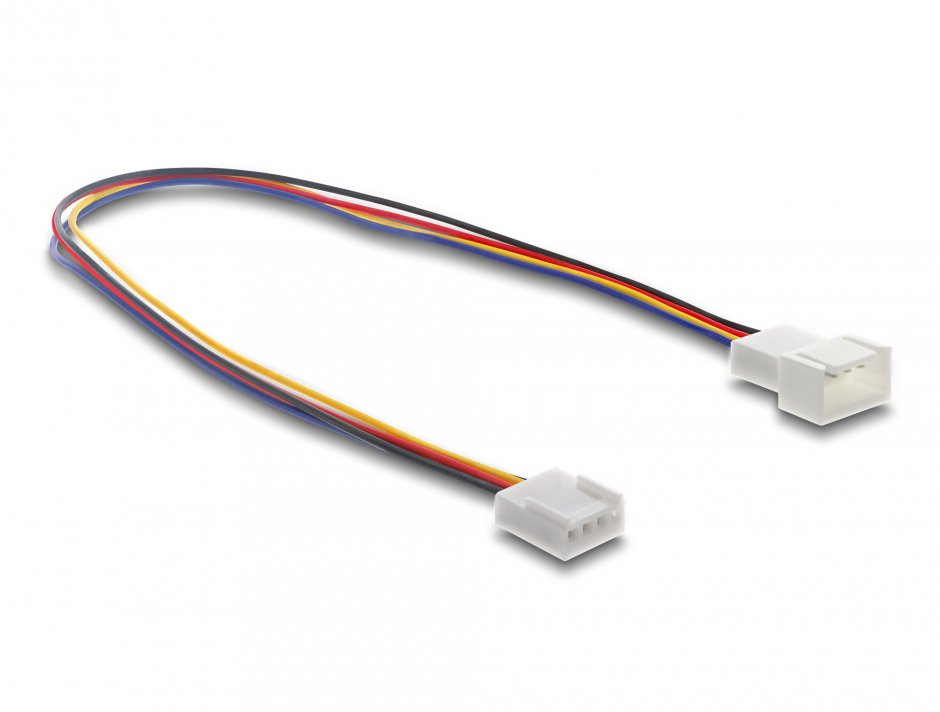 Imagine Cablu prelungitor alimentare ventilator PWM 4 pini lungime conector 13mm/pitch 2.5mm T-M 30cm, Delock 90871