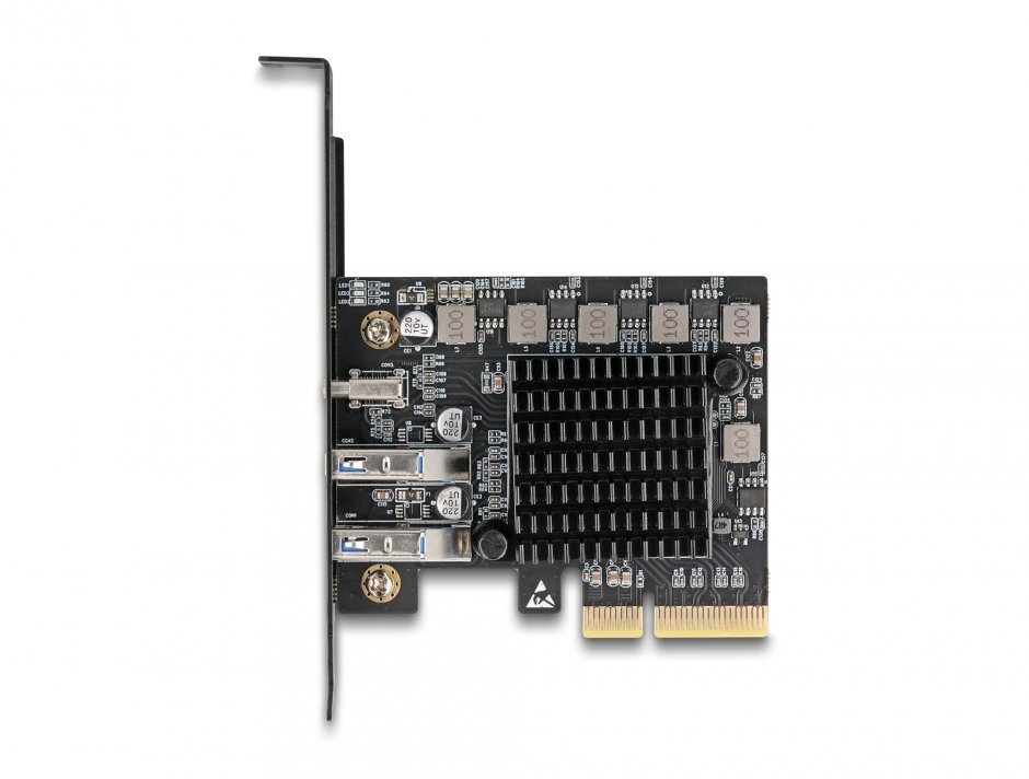Imagine PCI Express 1 x USB Type C 20 Gbps + 2 x USB-A 10 Gbps - LPFF, Delock 90891