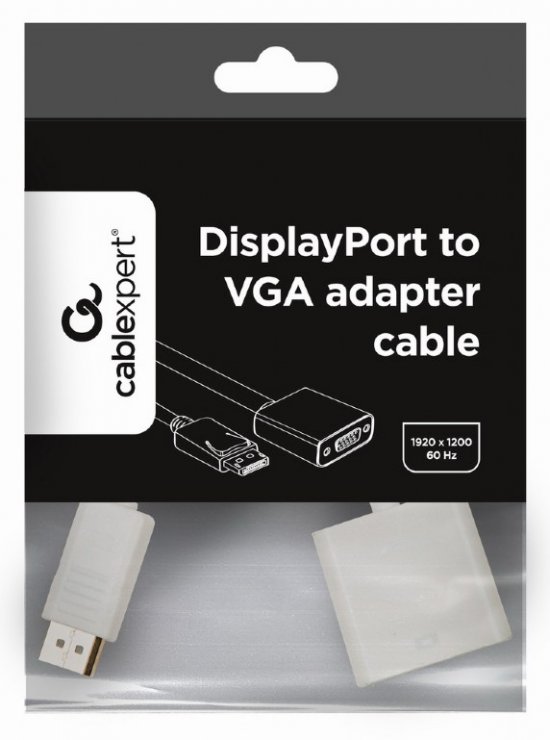 Imagine Adaptor Displayport la VGA T-M Alb, Gembird A-DPM-VGAF-02-W