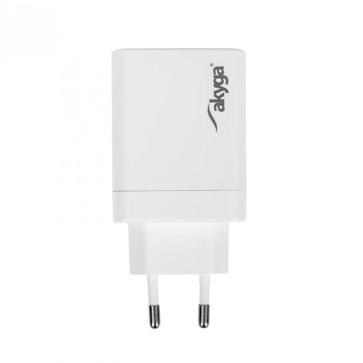 Imagine Incarcator priza USB-A + USB type C PD GaN 65W + cablu USB type C, Akyga AK-CH-30