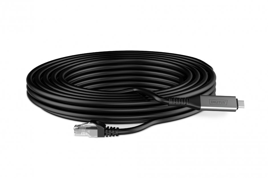 Imagine Cablu de retea USB 3.2 type C la RJ45 CAT 6A S/FTP LSOH 15m, Digitus AK-300601-150-S