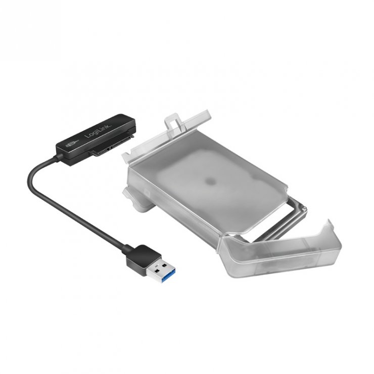 Imagine Adaptor USB 3.0 la SATA 22 pini pentru HDD 2.5" + carcasa, Logilink AU0037