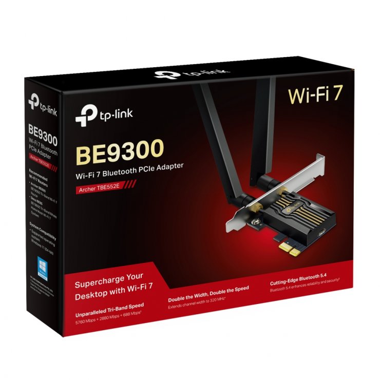 Imagine PCI Express BE9300 Wi-Fi 7 Bluetooth 5.4, TP-LINK Archer TBE552E