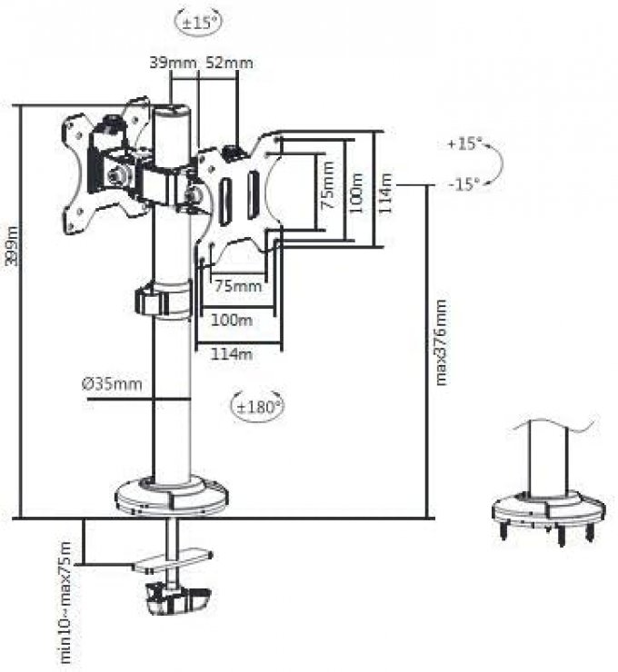 Imagine Suport 2 x monitor curbat 17-32" pentru masa, Logilink BP0109