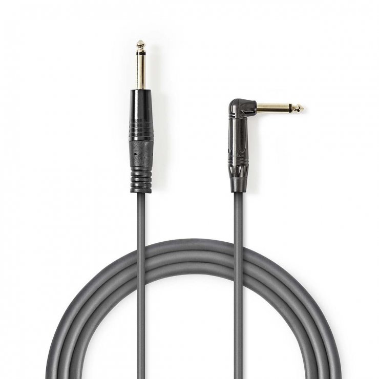 Imagine Cablu audio jack 6.35mm unghi 90 grade T-T 3m, Nedis COTH23005GY30