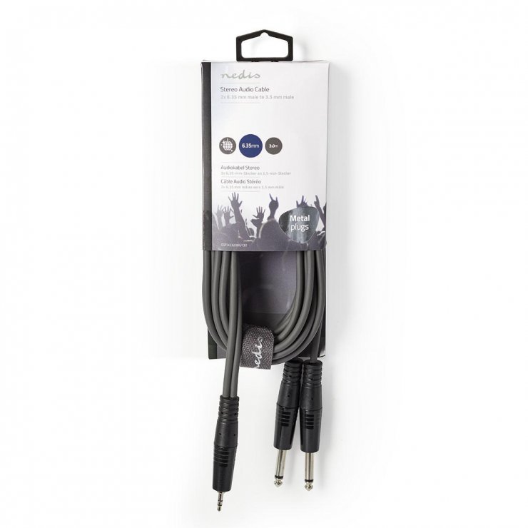 Imagine Cablu audio 2 x jack stereo 6.35mm la jack 3.5mm T-T 3m, COTH23200GY30