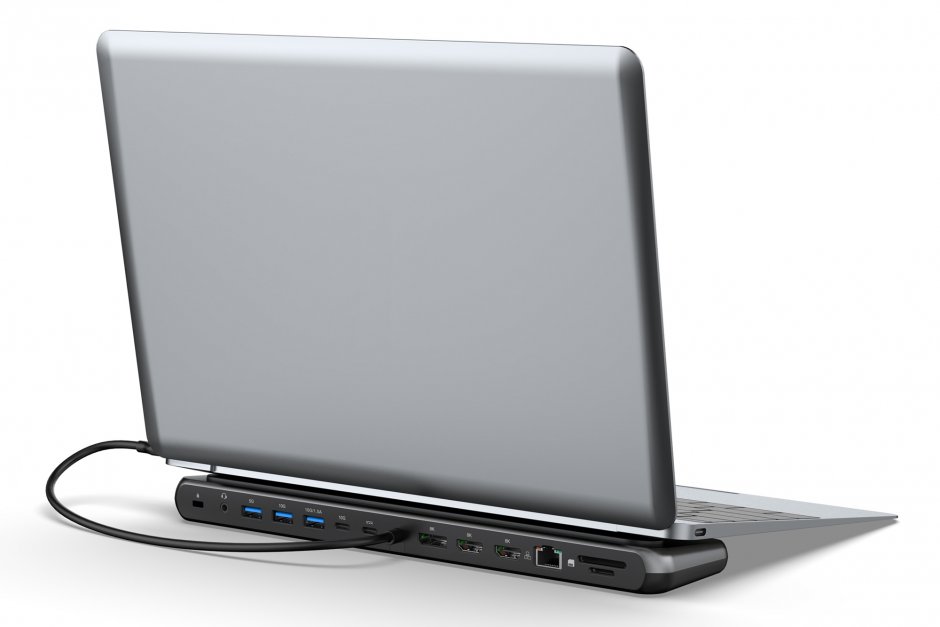 Imagine Docking station USB type C la 2 x HDMI/Displayport 8K30Hz/3xUSB-A/1xUSB type C/Gigabit LAN/micro SD+SD/jack 3.5mm + PD 100W, Digitus DA-70919