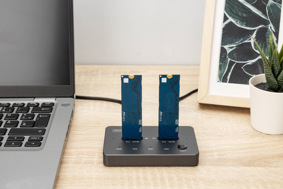Imagine Docking station USB Type C pentru 2 x M.2 NVMe SSD , Digitus DA-71545-1