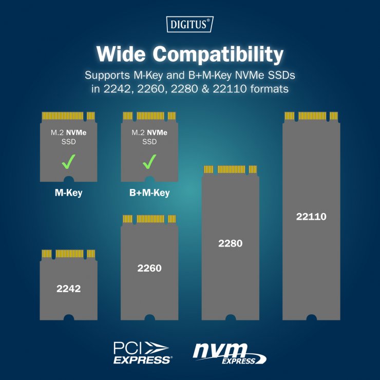 Imagine Docking station USB Type C pentru 2 x M.2 NVMe SSD , Digitus DA-71545-1
