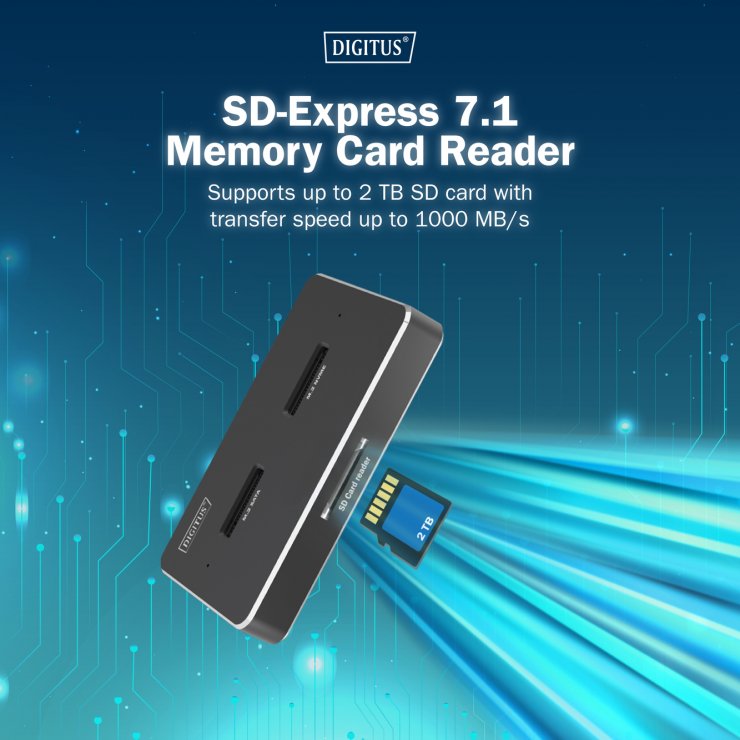 Imagine Docking station USB Type C pentru 2 x M.2 NVMe/SATA SSD + cititor carduri SD Express, Digitus DA-71546-1