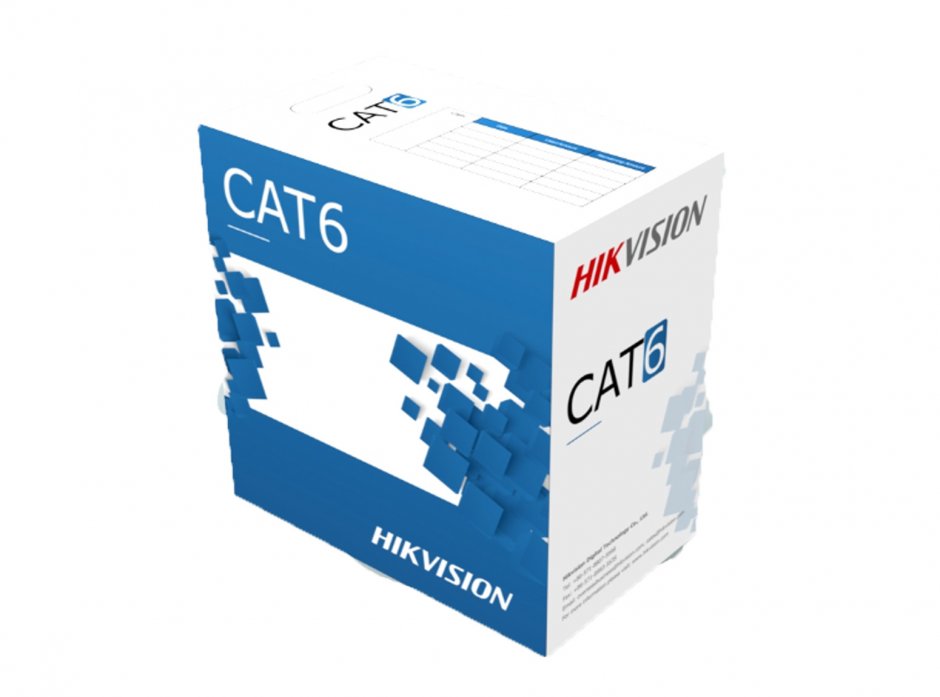 Imagine Rola cablu de retea RJ45 305m UTP cat.6 Alb, Hikvision DS-1LN6-UE-W