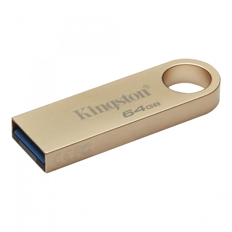 Imagine Stick USB 3.2 DataTraveler SE9 G3 64Gb Metalic Auriu, Kingston DTSE9G3/64GB