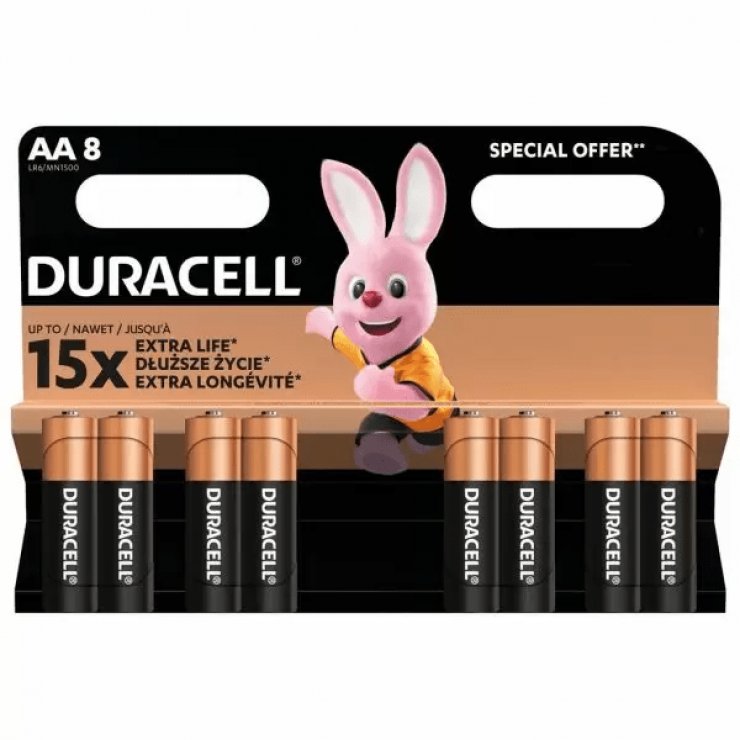 Imagine Set 8 buc baterie alcalina AA/LR6, Duracell