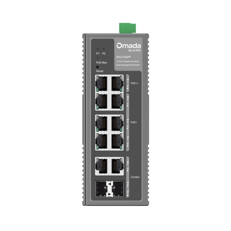 Imagine Switch 10 porturi Gigabit Easy Managed (din care 8 x PoE+), TP-LINK ES210GP