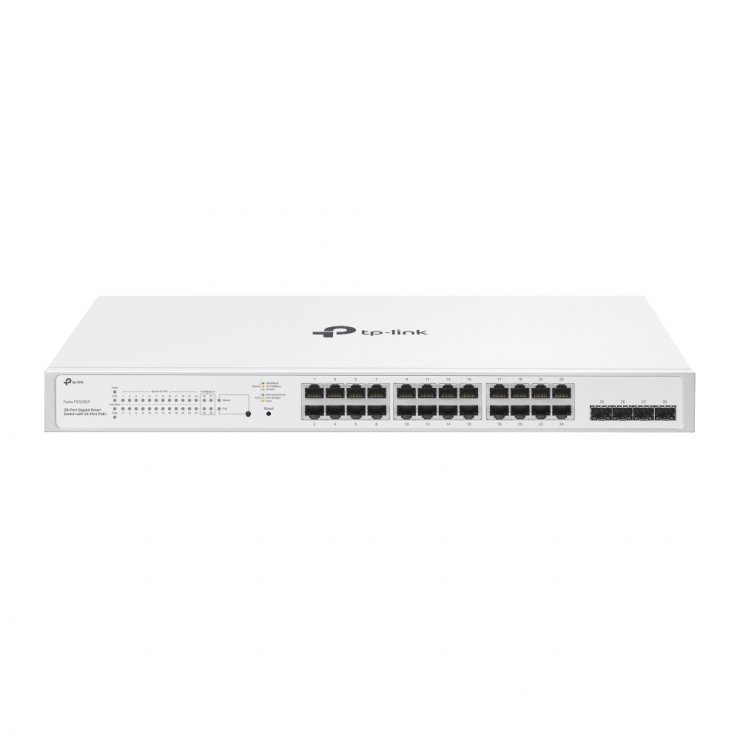 Imagine Switch Gigabit Smart 28 porturi (24 x PoE+), TP-LINK Festa FS328GP