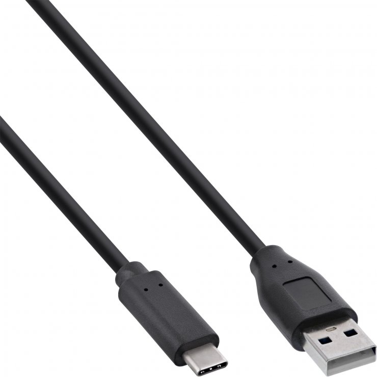 Imagine Cablu USB-A 2.0 la USB type C T-T 5m Negru, InLine IL35735