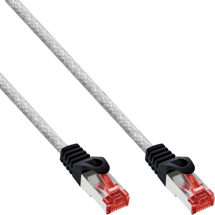Imagine Cablu de retea RJ45 S/FTP PiMF Cat.6 0.5m Transparent, InLine IL76450T
