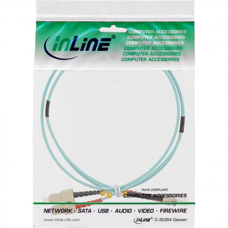 Imagine Cablu fibra optica Duplex Multimode SC-ST LSOH OM3 0.5m, InLine IL82504O 
