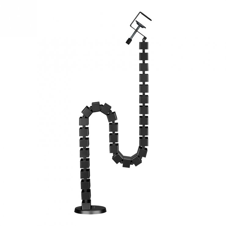 Imagine Organizator cabluri/canal cablu inaltime reglabila 1.3mx129mm Negru, Logilink KAB0092