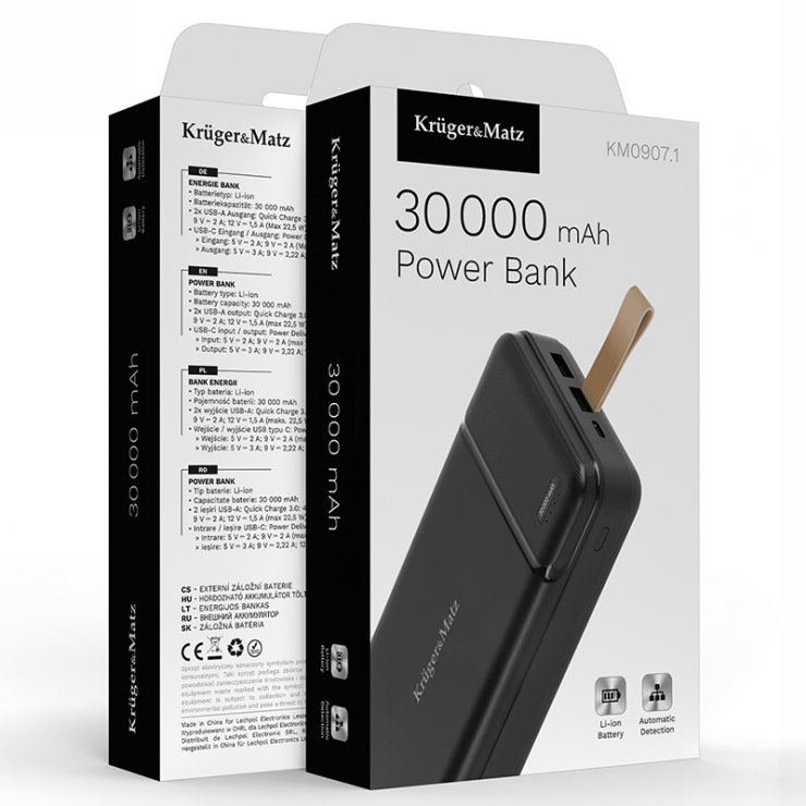 Imagine Power bank 30000 mAH Negru, KM0907.1