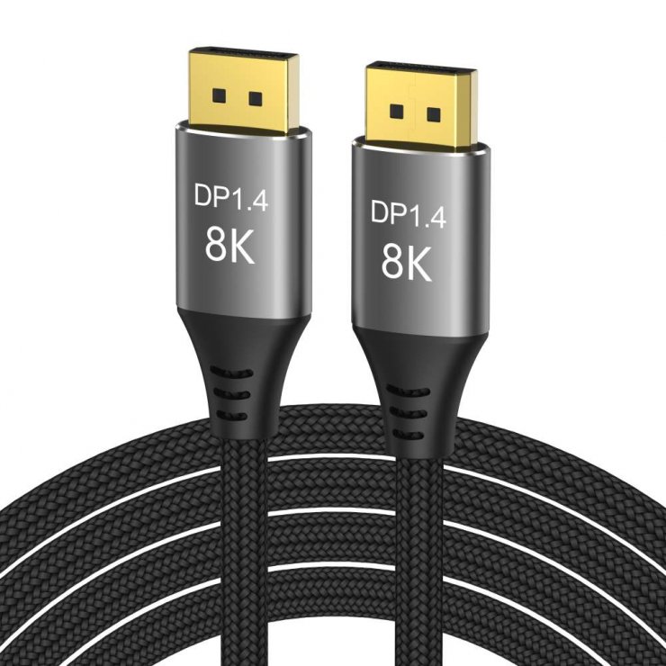 Imagine Cablu Displayport 8K60Hz/4K144Hz 7.5m brodat Negru, kport13-07