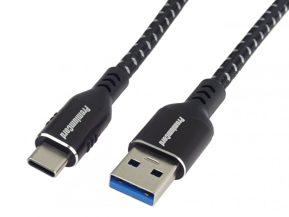 Imagine Cablu USB 3.2-A la USB type C T-T 3m brodat Negru, ku31cx3