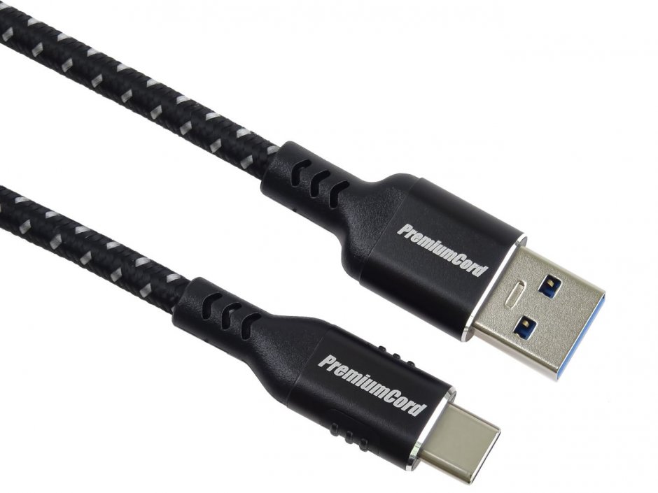 Imagine Cablu USB 3.2-A la USB type C T-T 3m brodat Negru, ku31cx3